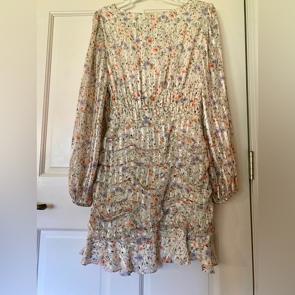 The East Order Yasmin Mini Dress White/Floral Print Size M - Picture 4 of 6